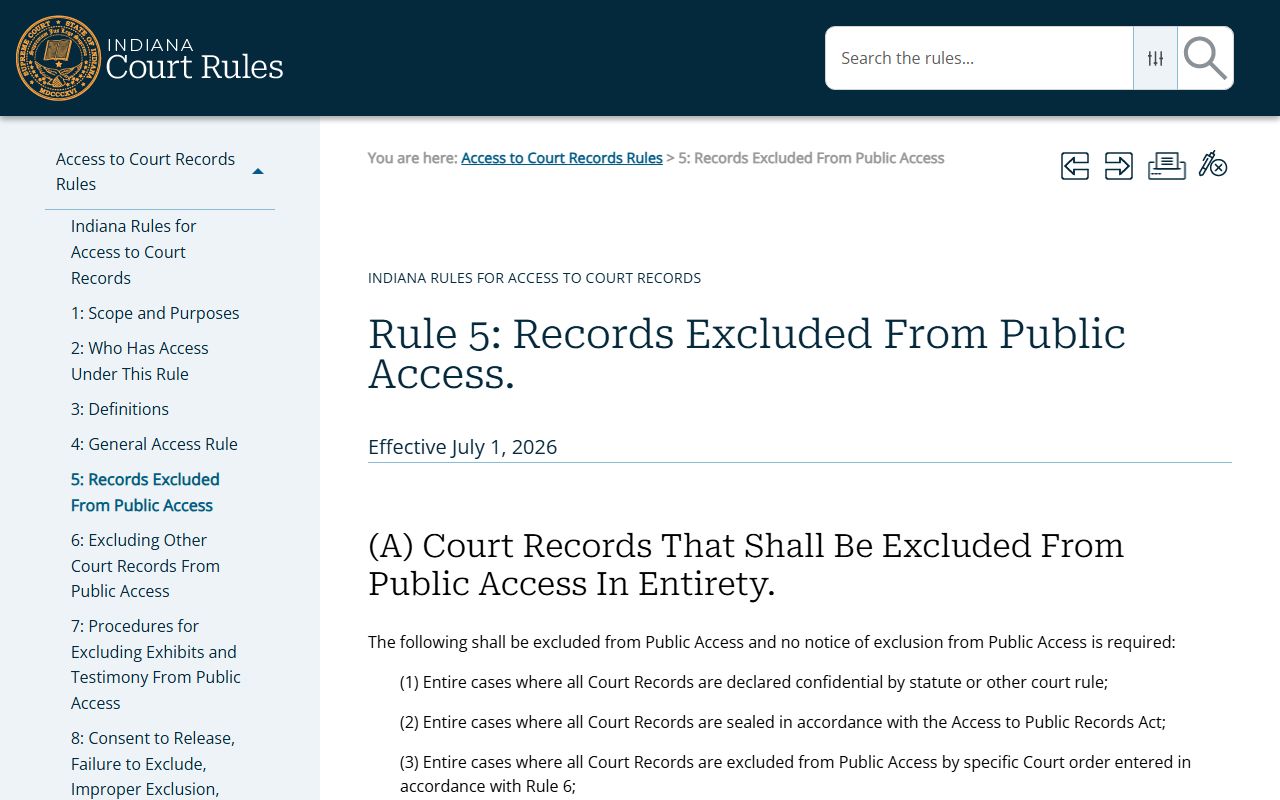 Fayette County court records Access to Court Records Rule 5