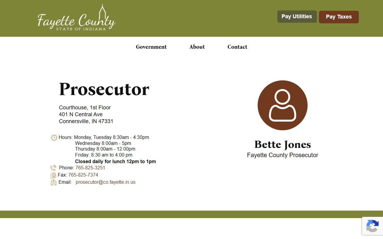 Fayette County criminal court records prosecutor page