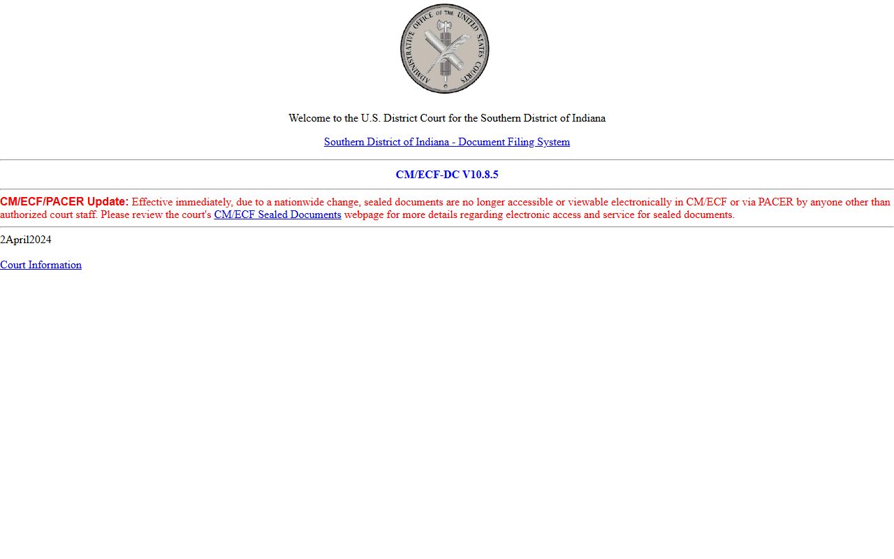 Fayette County trial court records Southern District CM ECF
