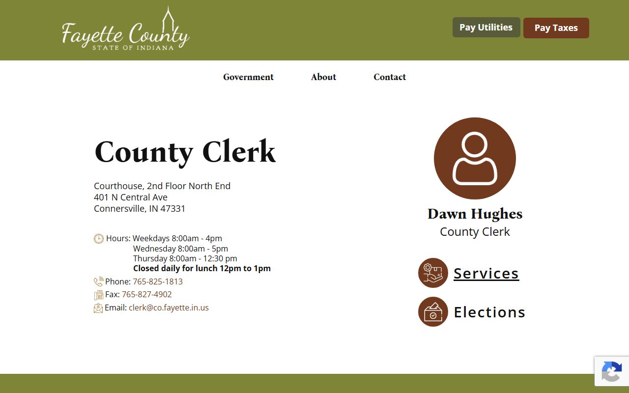 Fayette County court records County Clerk page